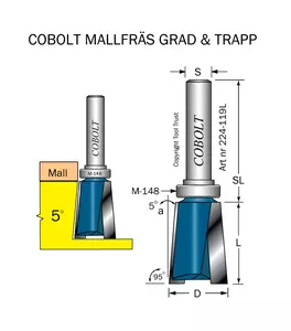 Trappfräs 5° m kullager M-148 Cobolt®