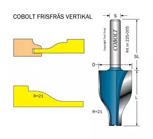 Frisfräs R=21 D=26 L=42 S=8 Cobolt®