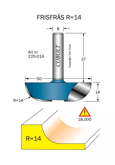 Frisfräs R=14 D=50 L=14 S=8 Cobolt®