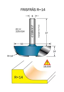 Frisfräs R=14 D=50 L=14 S=8 Cobolt®