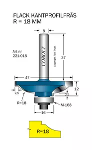 Kantprofilfräs R=18 L=12 F=15.5 Cobolt®