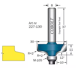 Kantprofilfräs R=2 L=11 F=10 Cobolt®