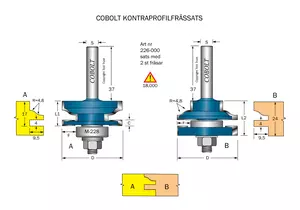 Kontraprofilfräs-sats (2 fräsar) R=4.8 Cobolt®