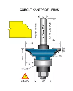 Kantprofilfräs R=5 D=43 L=14 F=10.5 Cobolt®