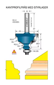 Kantprofilfräs R=3.5/R5/R2.5/R3 D=41 Cobolt®