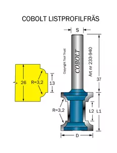 Listprofilfräs D=22, L=26 Cobolt®