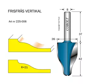 Frisfräs R=21 D=26 L=42 S=8 Cobolt®