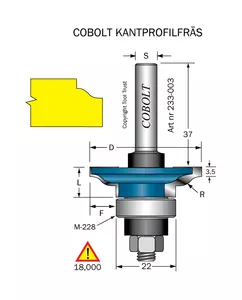 Kantprofilfräs R=3.2 D=41 L=11 F=9.5 Cobolt®