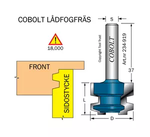 Lådfogfräs L=20 D=27 S=8 Cobolt®