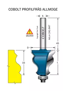 Sockelfräs L=33 D=32 S=8 Cobolt®