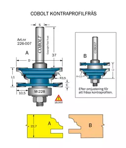 Kontraprofilfräs R=3.5 D=43 Not=4 S=8 Cobolt®