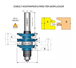 Kontraprofilfräs 10° D=41 Not=6.4 S=12 Cobolt®