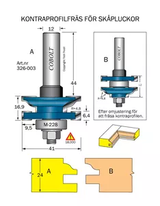 Kontraprofilfräs R=4.8 D=41 Not=6.4 S=12 Cobolt®