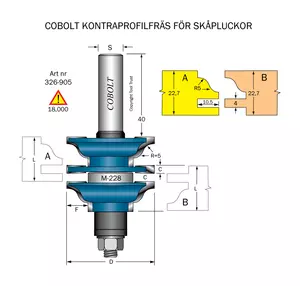 Kontraprofilfräs R=5 D=43 Not=4 S=12 Cobolt®