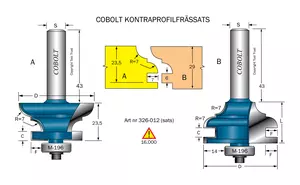 Kontraprofilfräs-sats, D47 Cobolt®