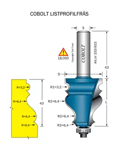 Listprofilfräs L=43 D=35 S=12 Cobolt®