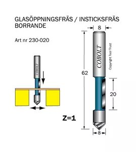 Insticksfräs D=8 L=20 TL=63 S=8 Cobolt®