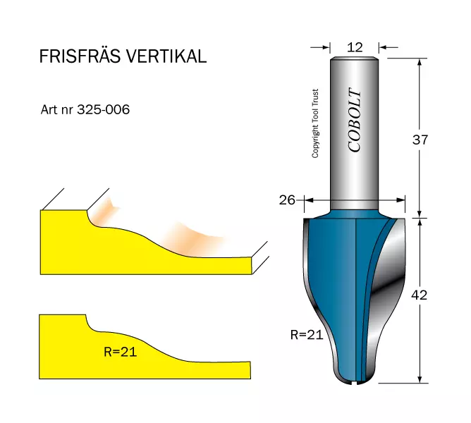 Frisfräs R=21 D=26 L=42 S=12 Cobolt®
