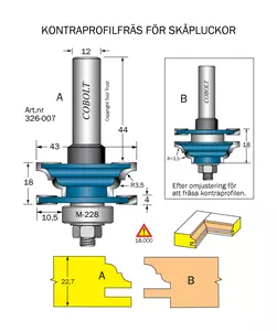 Kontraprofilfräs R=3.5 D=43 Not=4 S=12 Cobolt®