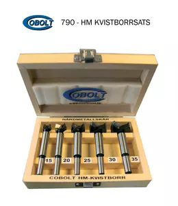 HM-kvistborrsats i trälåda, 15 - 35 mm Cobolt®