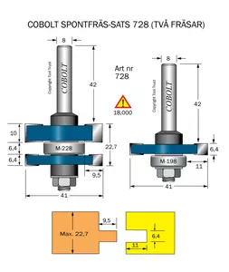 Spontfräs-sats (2 fräsar) S=8 Cobolt®