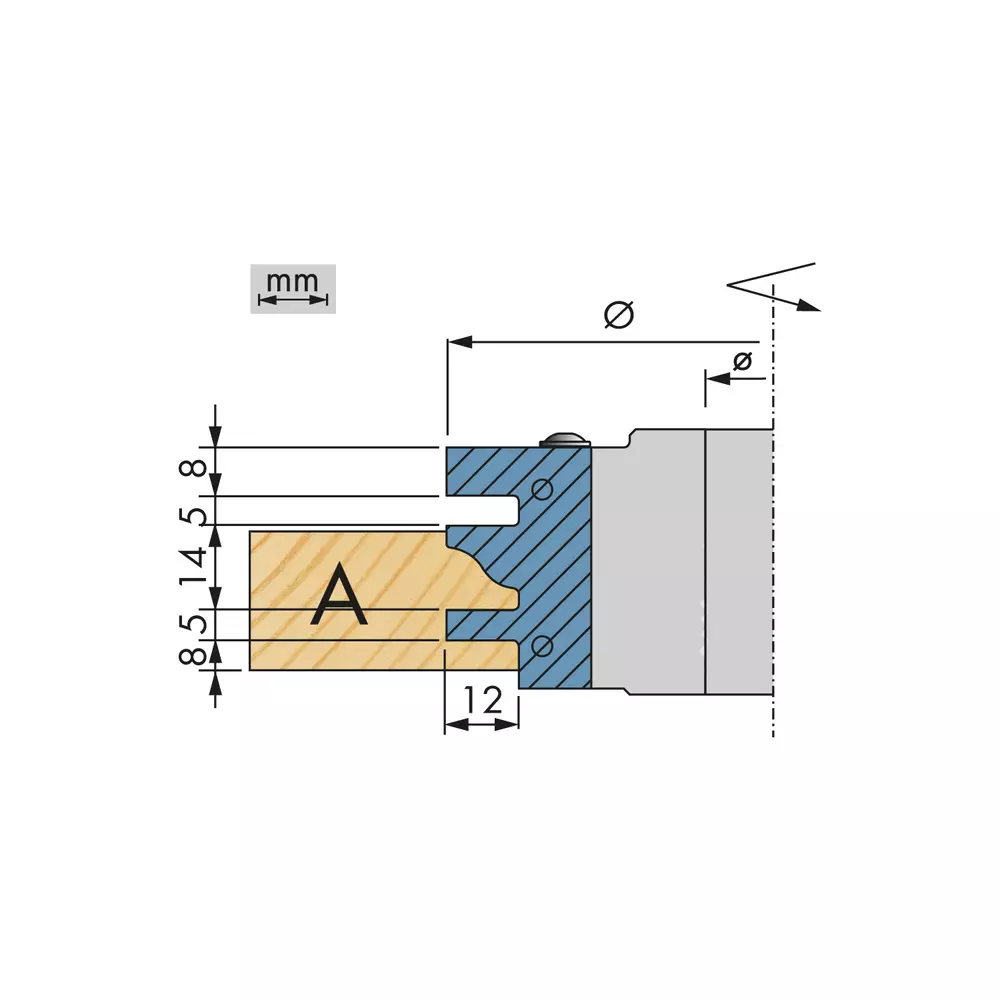 STARK Kontraprofilfräs Ø120mm, B=40mm, Ø30mm, Z2