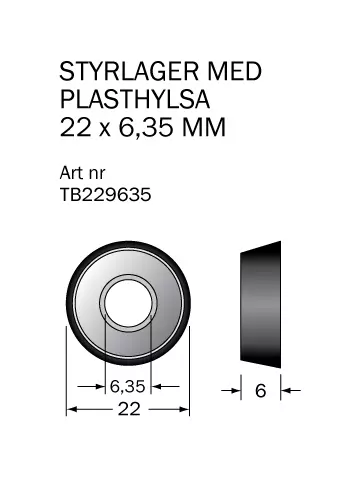 Kullager 22x6,35 m vinklad plasthylsa Cobolt®