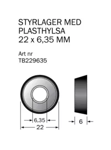 Kullager 22x6,35 m vinklad plasthylsa Cobolt®