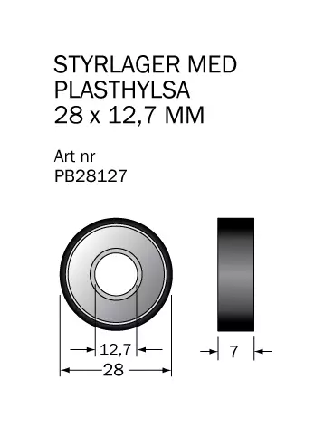 Kullager 28x12,7 med plasthylsa Cobolt®