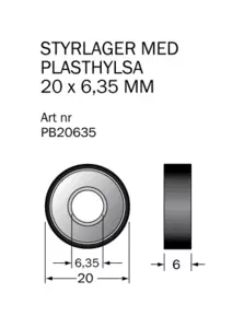 Kullager 20x6,35 med plasthylsa Cobolt®