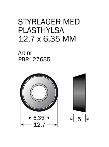 Kullager 12,7x6,35 m vinklad plasthylsa Cobolt®