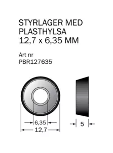 Kullager 12,7x6,35 m vinklad plasthylsa Cobolt®
