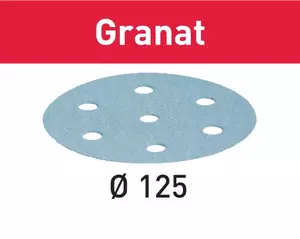 Slippapper STF D125/8 Granat 100/50/10-pack Festool
