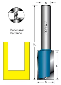Borrande notfräsar 8mm skaft
