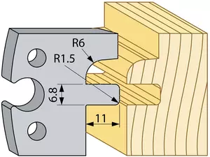 Spontstål 6,8x11mm, R=6mm TB