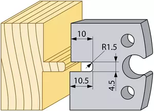 Notstål 10/10,5x4,5mm TB