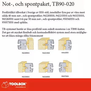 TB90 Not- och spontpaket (4 par 40mm och 2 par 50mm HSS)