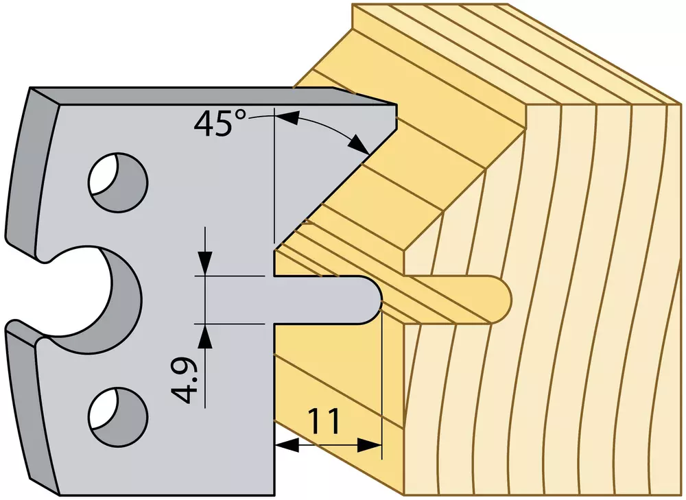 Spontstål 11x4,9mm, 45 grader TB