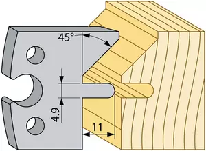 Spontstål 11x4,9mm, 45 grader TB