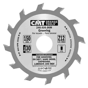 CMT Notklinga rak D150 Z12 d30 skärbredd 2,0