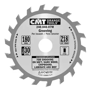 CMT Notklinga rak D180 Z18 d30 skärbredd 4,0
