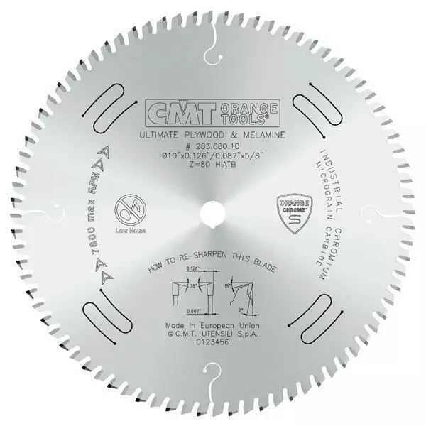CMT Sågklinga D250 Z80 d30 CHROME 38 grader ATB