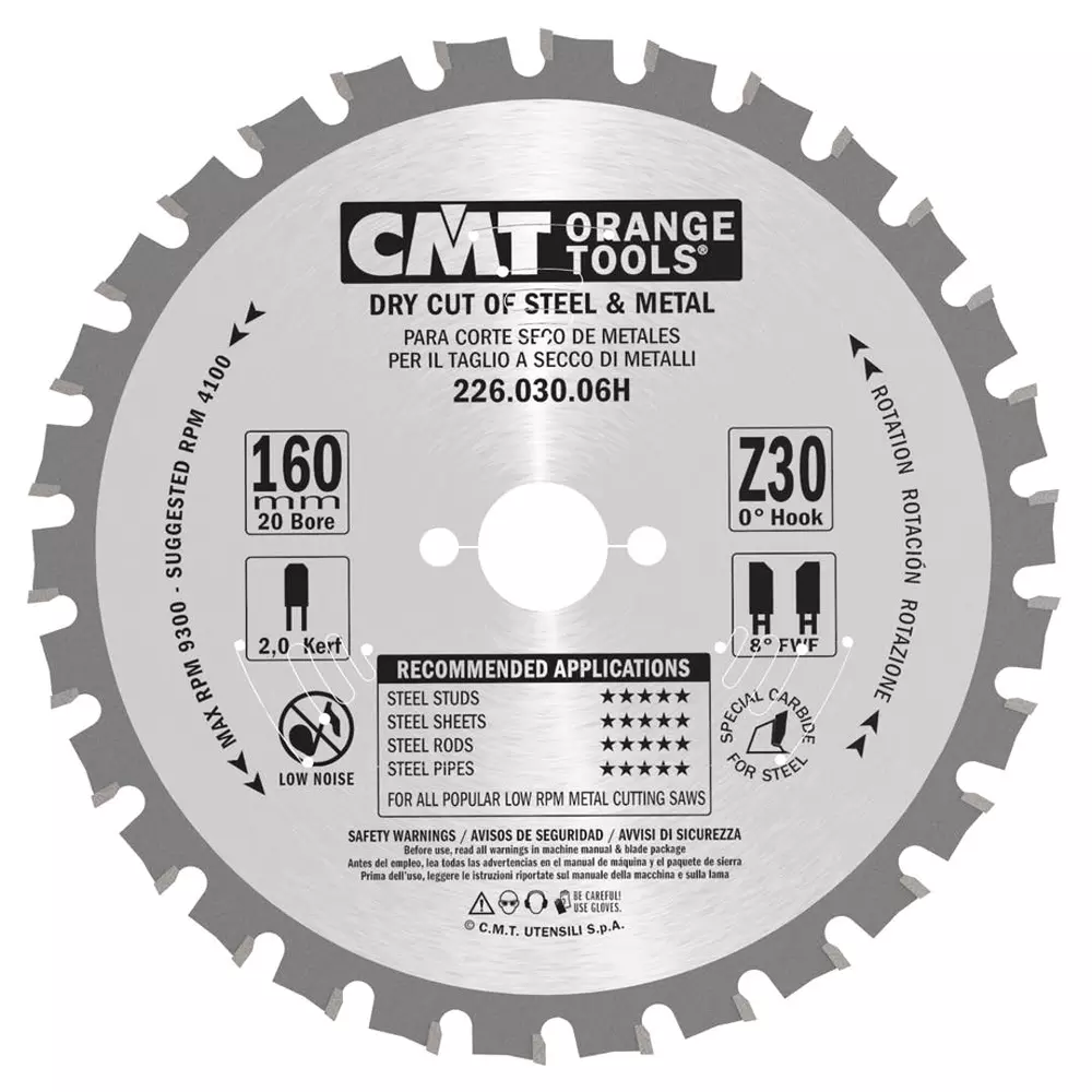 CMT Metallsågklinga D160 Z30 d20 skärbredd 2,0