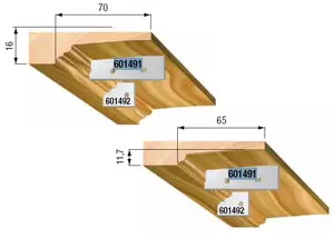 STARK Utbytesskär, Profil F2, 60mm x 15mm x 2mm (par)