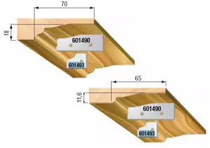STARK Utbytesskär, Profil H2, 19,3mm x 27,5mm x 2mm (par)