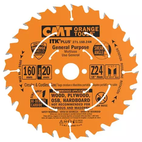 CMT ITK Plus D160 d20(+16) Z24 K1,7 10gr ATB + 8°
