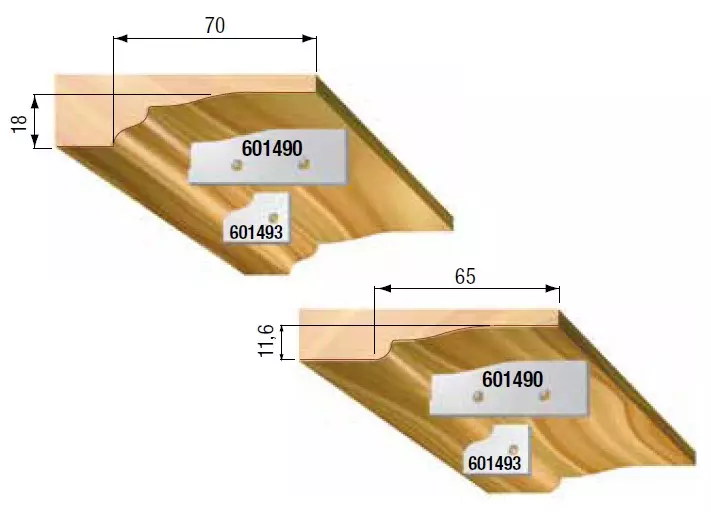 STARK Utbytesskär, Profil E2, 60mm x 17mm x 2mm (par)