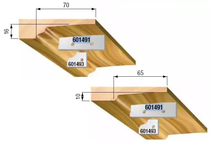 STARK Utbytesskär, Profil F2, 60mm x 15mm x 2mm (par)