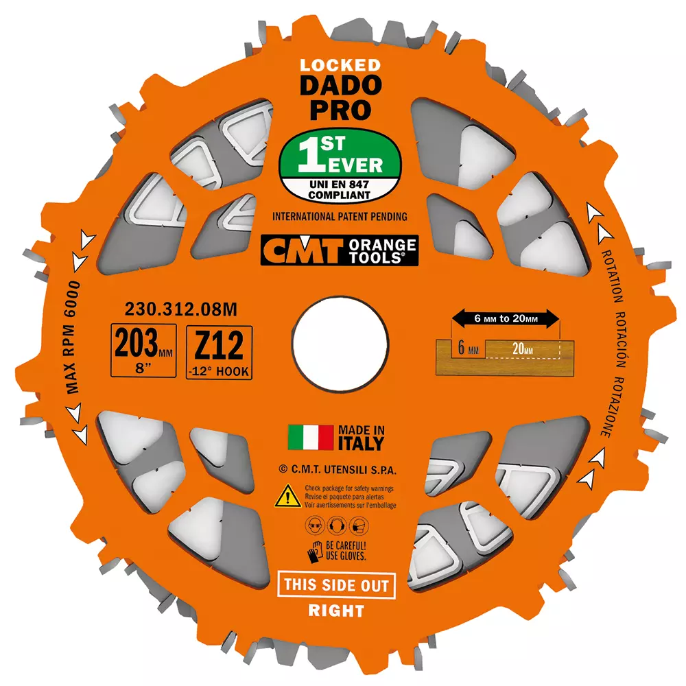 CMT Dado klinga D203 Z12 d30 skärbredd 6-20