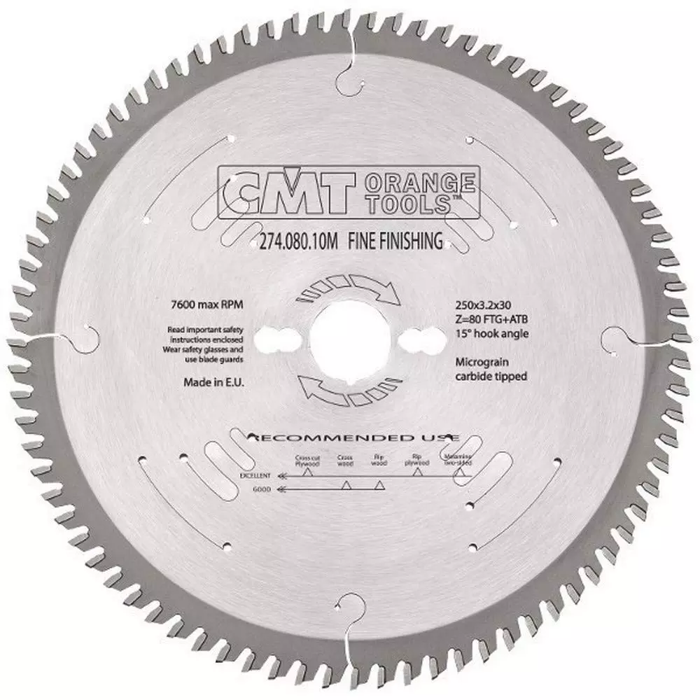 CMT Super Finishing blade D250 Z80 d30 skärbredd 3,2